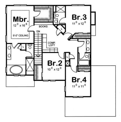 Floorplan 2 for House Plan #402-00849