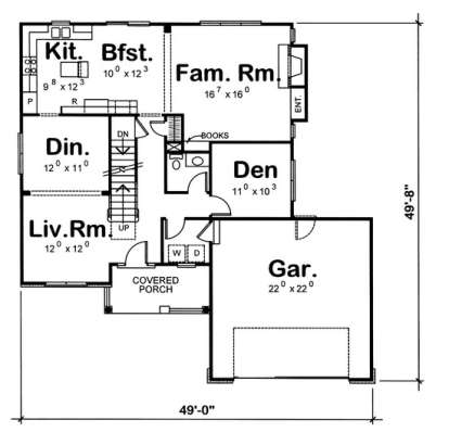 Floorplan 1 for House Plan #402-00850