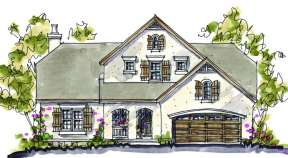 French Country House Plan #402-00851 Elevation Photo