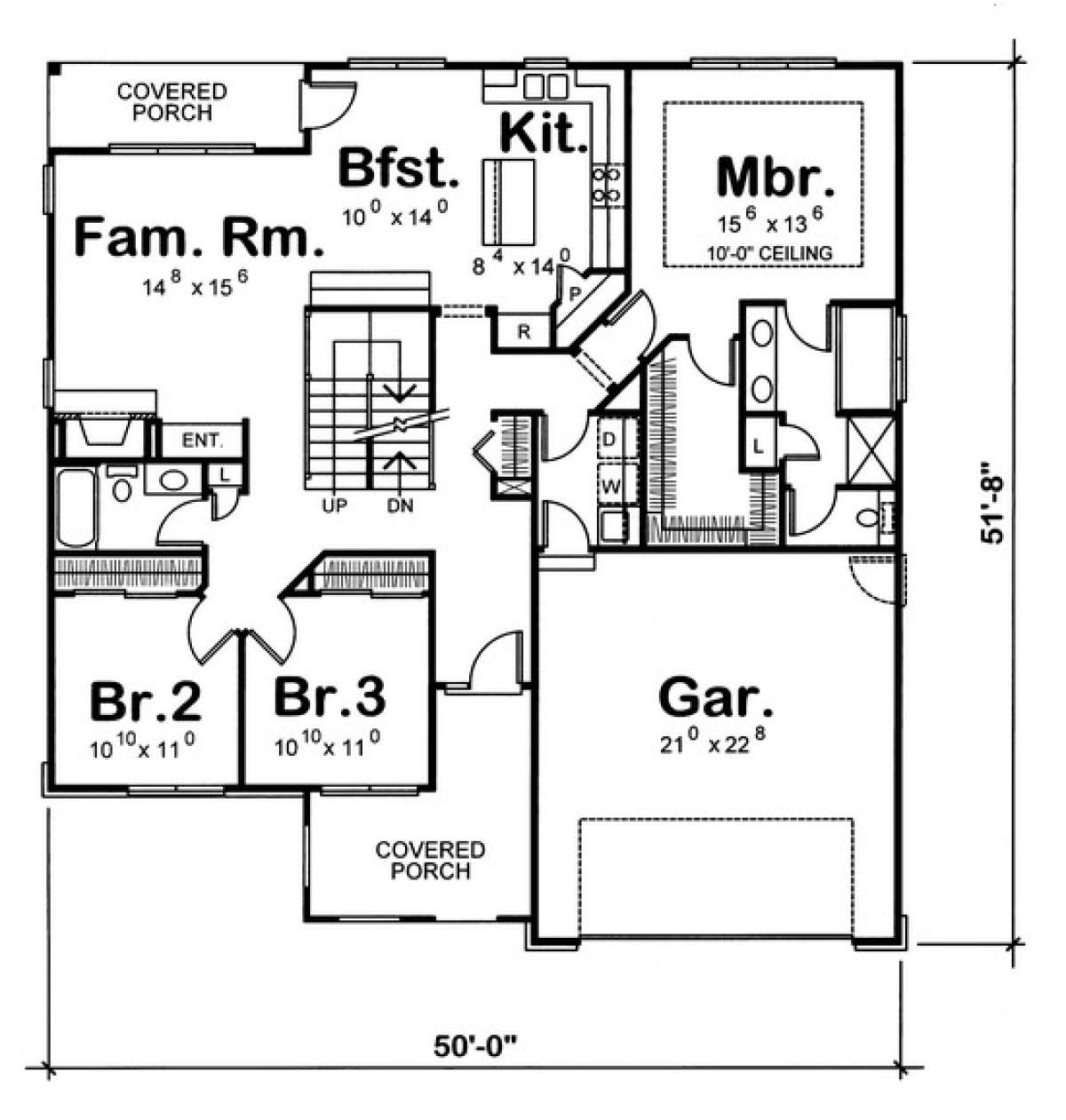 Floorplan 1 for House Plan #402-00851
