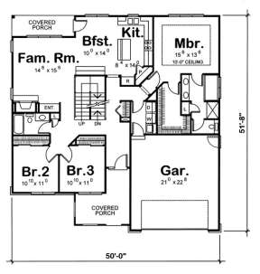 Floorplan 1 for House Plan #402-00851