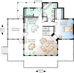 First Floor for House Plan #034-00098