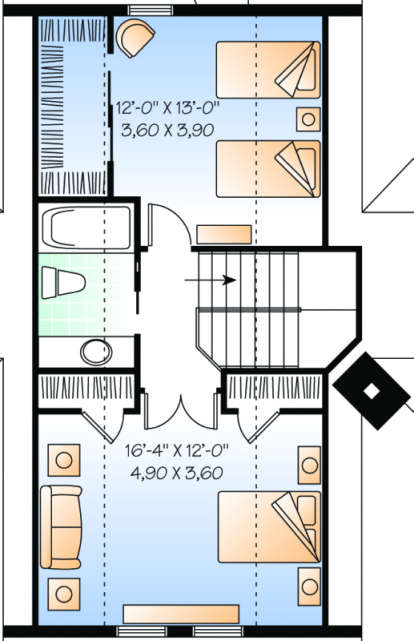Second Floor for House Plan #034-00098