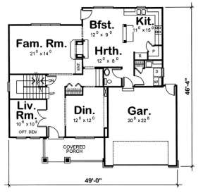 Floorplan 1 for House Plan #402-00859