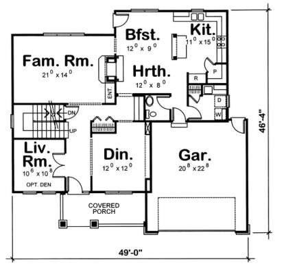 Floorplan 1 for House Plan #402-00859