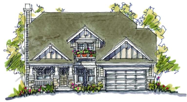 Craftsman House Plan #402-00862 Elevation Photo