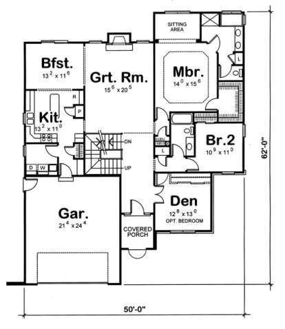 Floorplan 1 for House Plan #402-00864