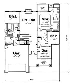Floorplan 1 for House Plan #402-00865