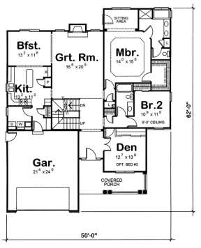 Floorplan 1 for House Plan #402-00866
