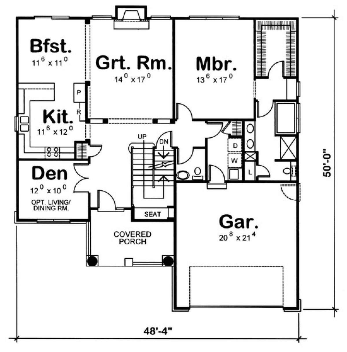 Floorplan 1 for House Plan #402-00868