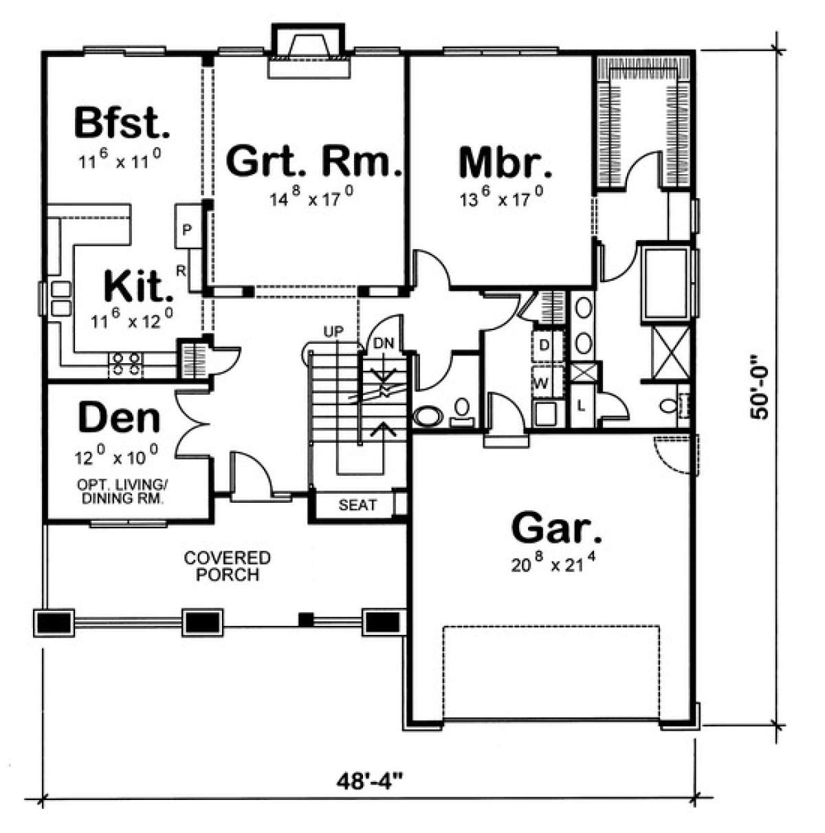 Floorplan 1 for House Plan #402-00869