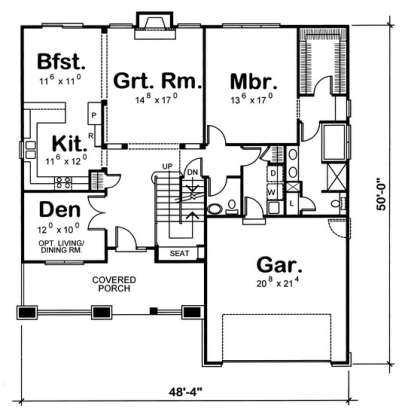 Floorplan 1 for House Plan #402-00869