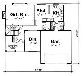 Floorplan 1 for House Plan #402-00870