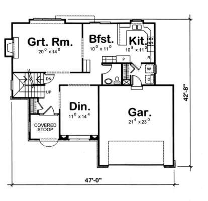 Floorplan 1 for House Plan #402-00872
