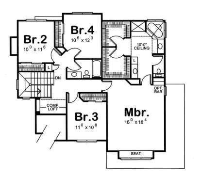 Floorplan 2 for House Plan #402-00872