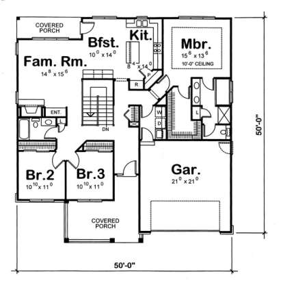 Floorplan 1 for House Plan #402-00874