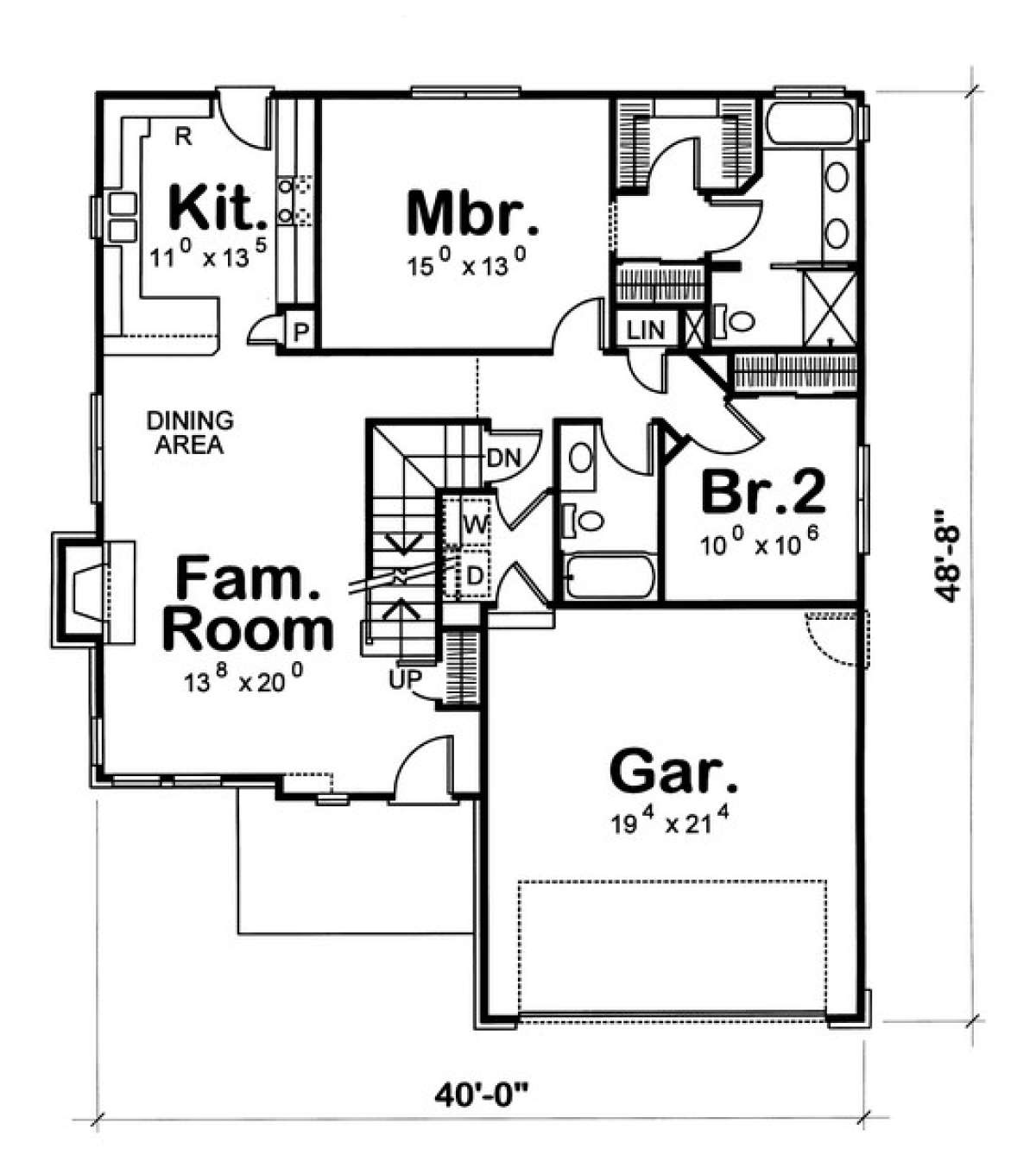 Floorplan 1 for House Plan #402-00876