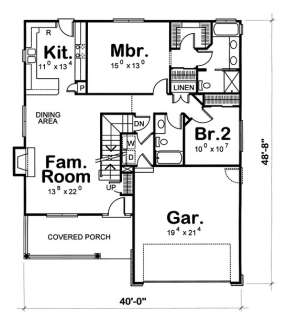 Floorplan 1 for House Plan #402-00878