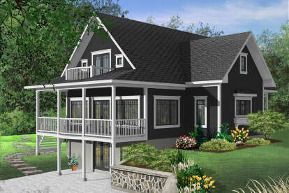 Lake Front House Plan #034-00100 Elevation Photo