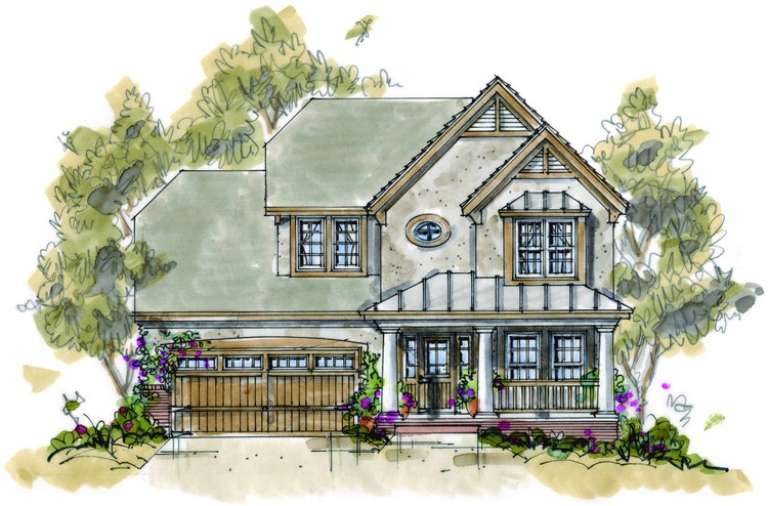 French Country House Plan #402-00884 Elevation Photo