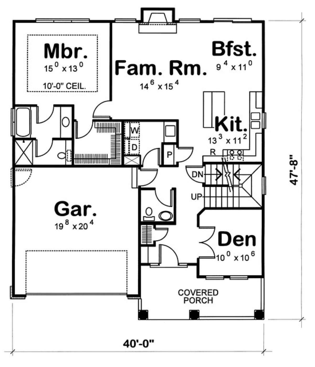 Floorplan 1 for House Plan #402-00884