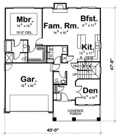 Floorplan 1 for House Plan #402-00884