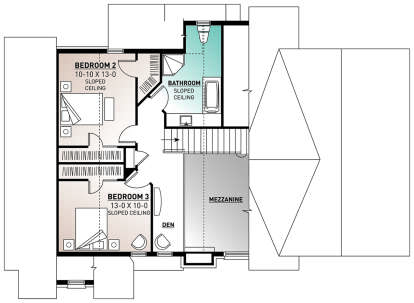 Second Floor for House Plan #034-00101
