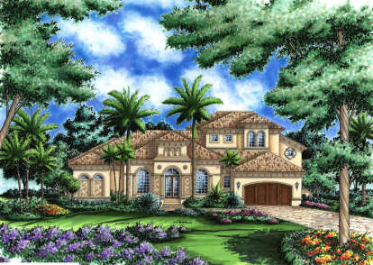 Mediterranean House Plan #575-00061 Elevation Photo