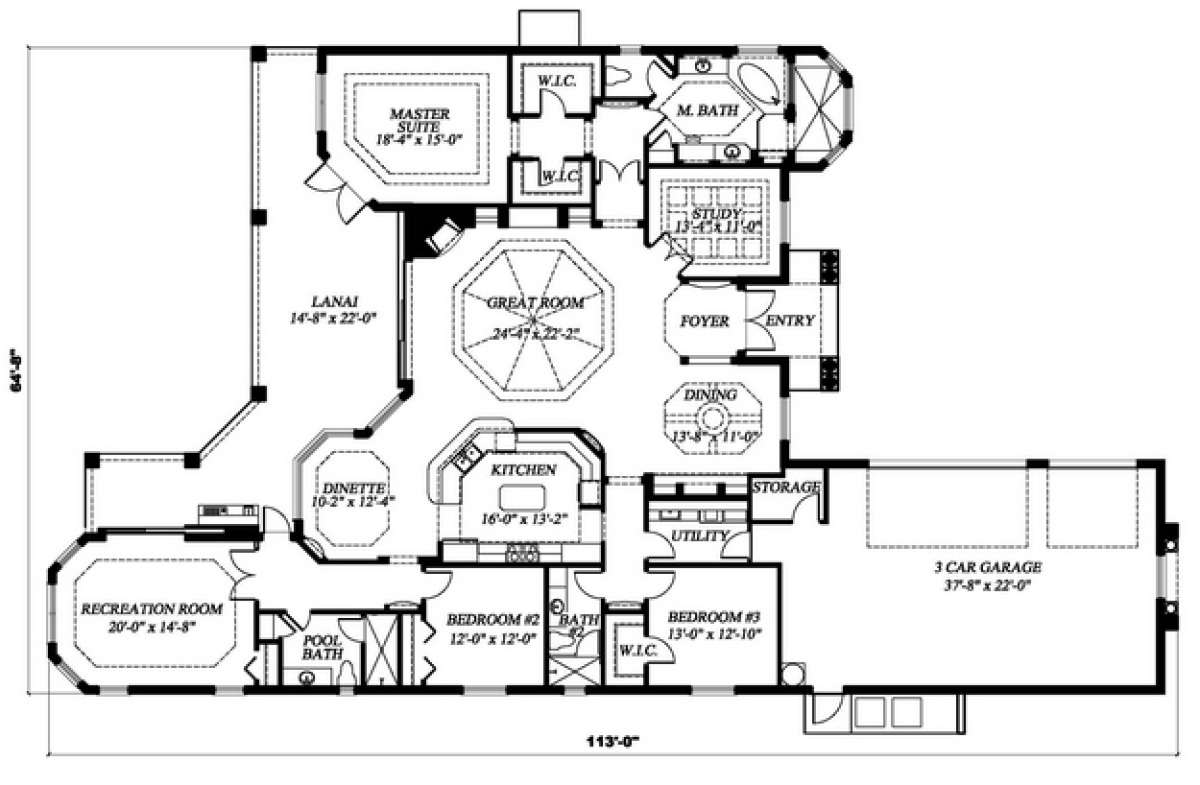 Floorplan 1 for House Plan #575-00063