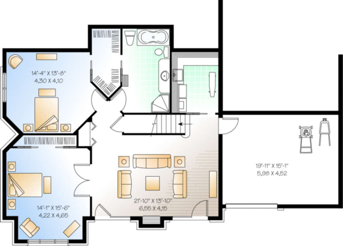 Basement Floor for House Plan #034-00102