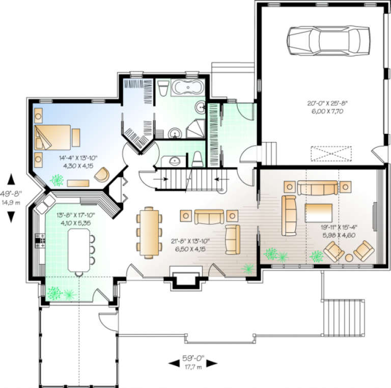 House Plan House Plan #495 Drawing 2