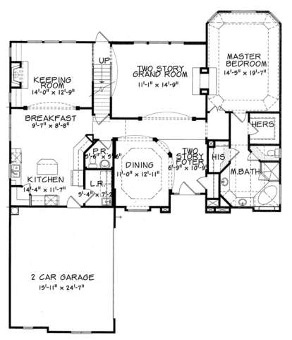 Floorplan 1 for House Plan #699-00017