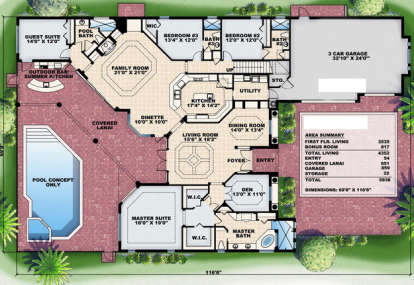 Floorplan 1 for House Plan #575-00066