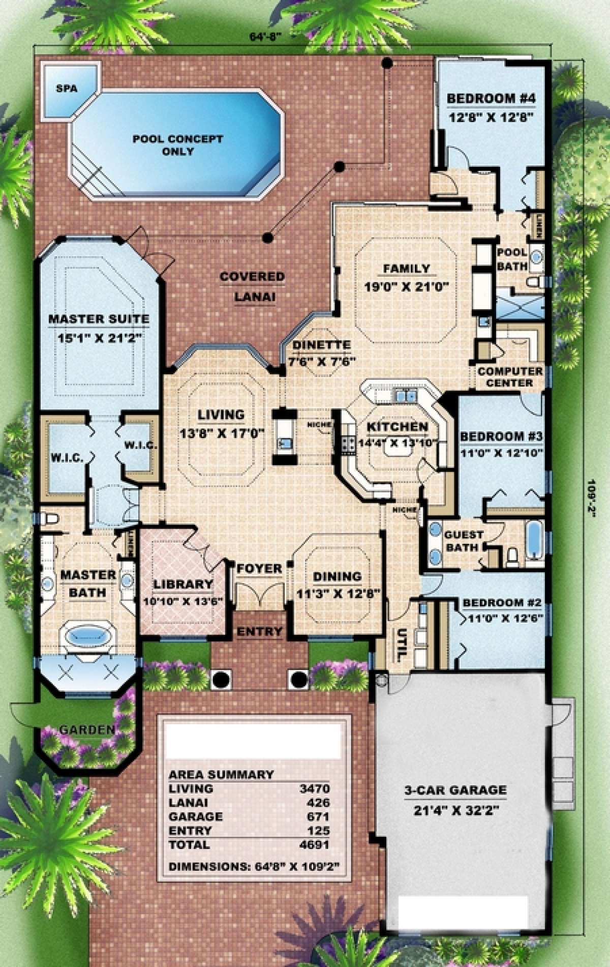 Floorplan 1 for House Plan #575-00071