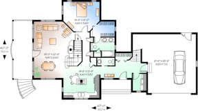First Floor for House Plan #034-00105