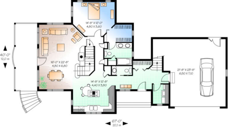 House Plan House Plan #498 Drawing 1
