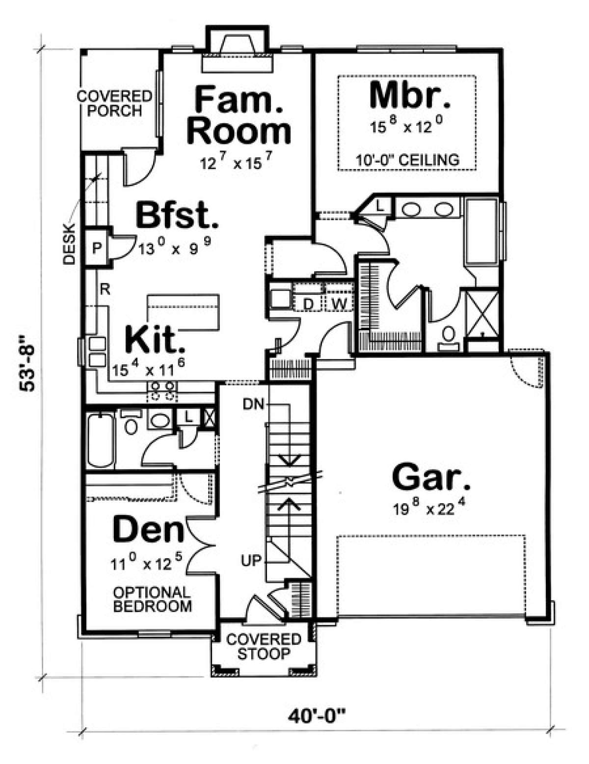 Floorplan 1 for House Plan #402-00887