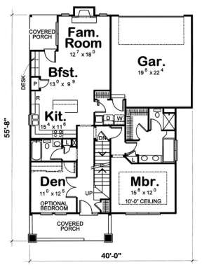Floorplan 1 for House Plan #402-00888