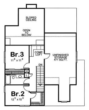 Second Floor for House Plan #402-00889