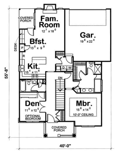 Floorplan 1 for House Plan #402-00890