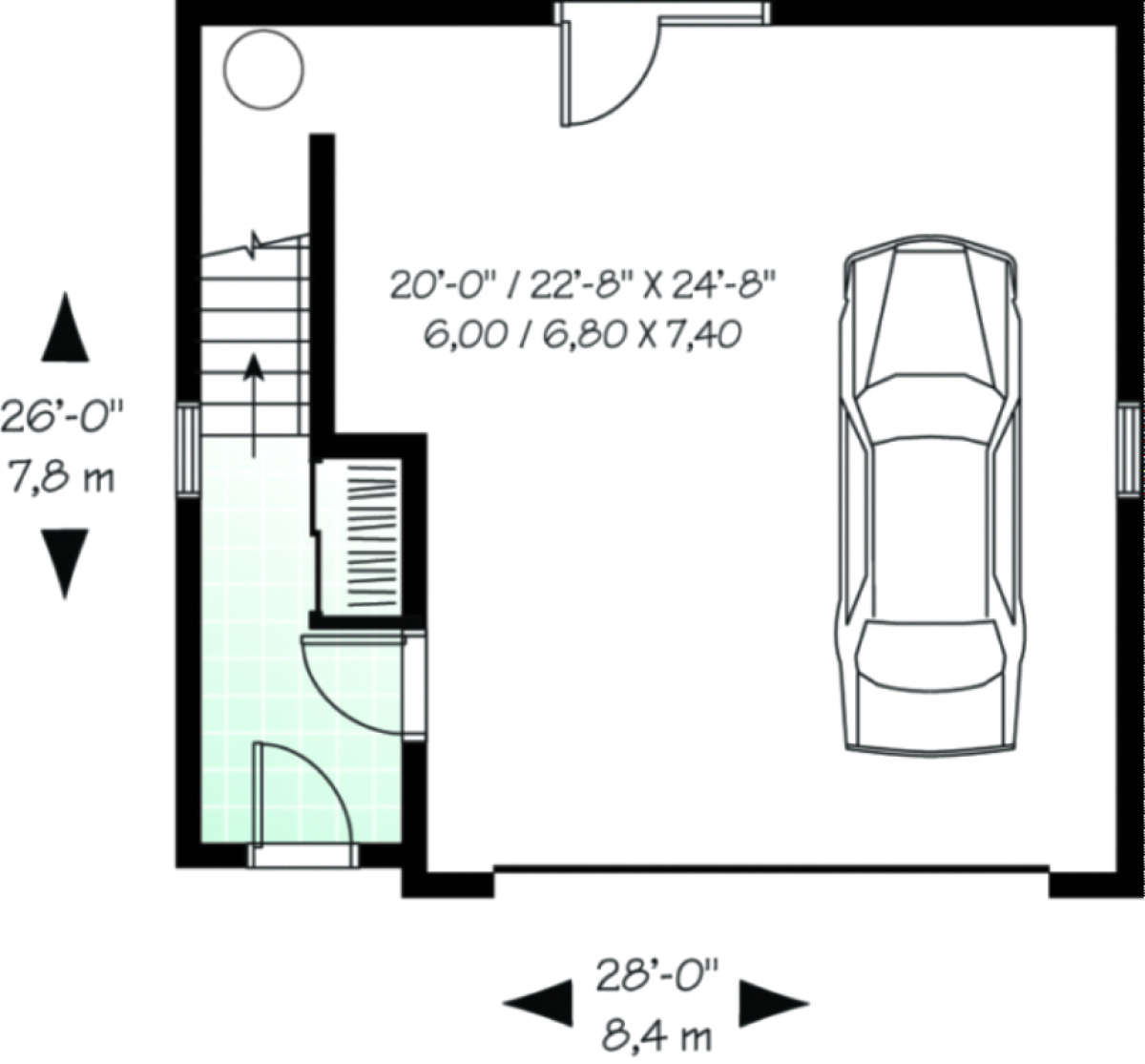 Garage Plan for House Plan #034-00106