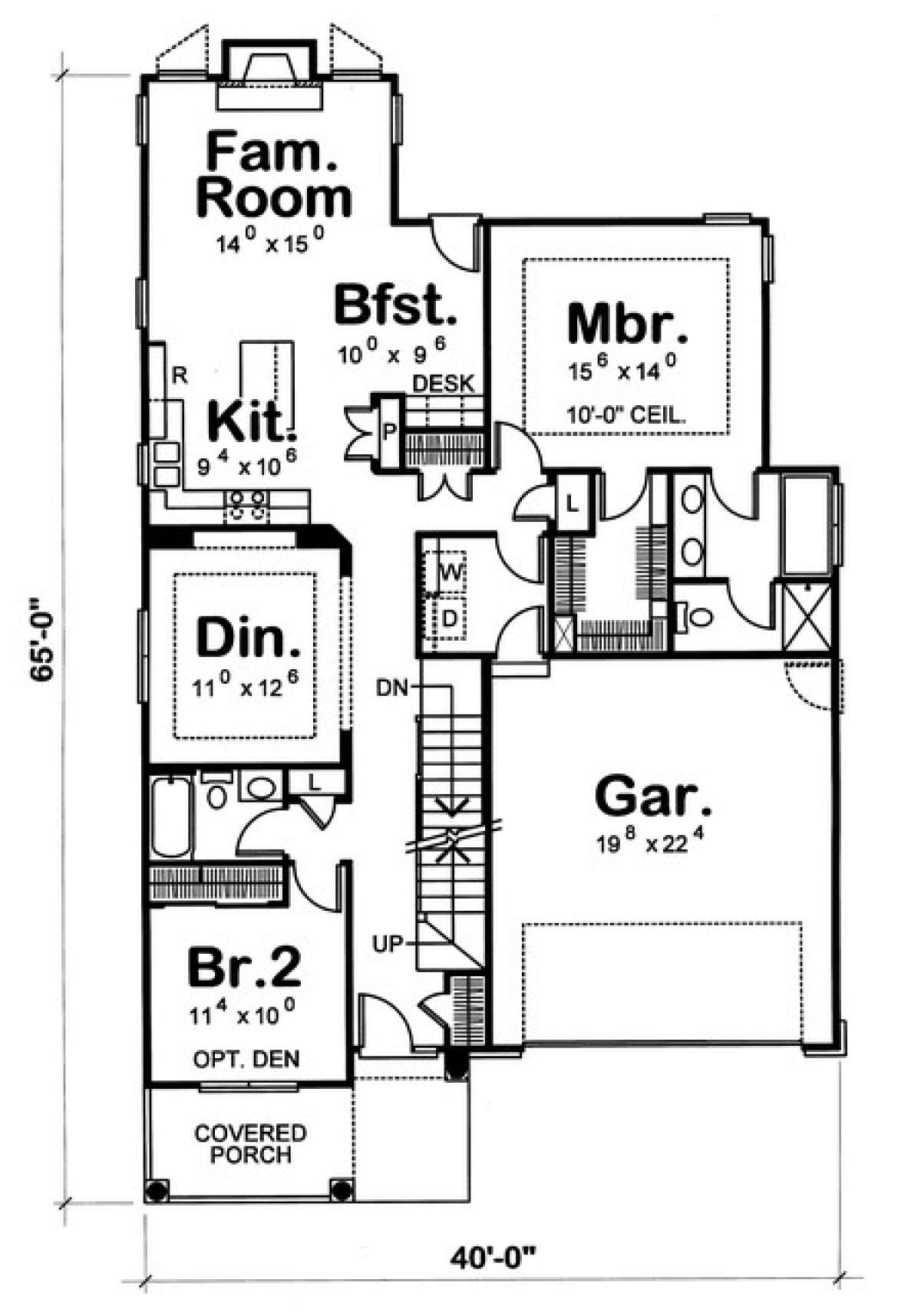 Floorplan 1 for House Plan #402-00895