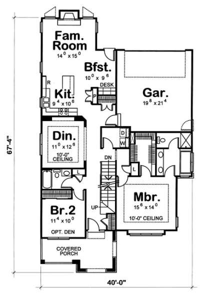 Floorplan 1 for House Plan #402-00896