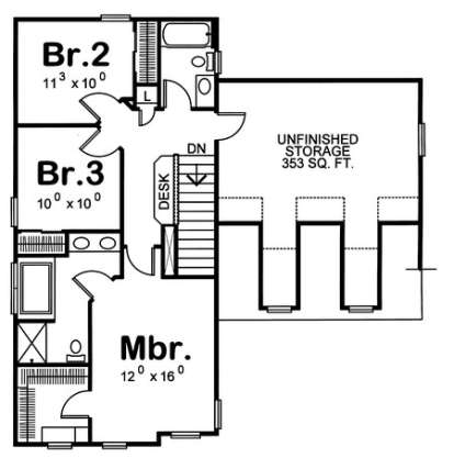 Second Floor for House Plan #402-00898