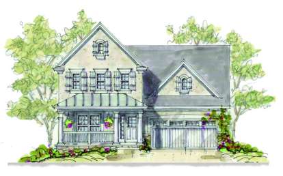 French Country House Plan #402-00899 Elevation Photo