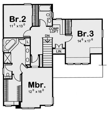 Alternate Second Floor for House Plan #402-00900