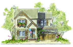 Narrow Lot House Plan #402-00902 Elevation Photo