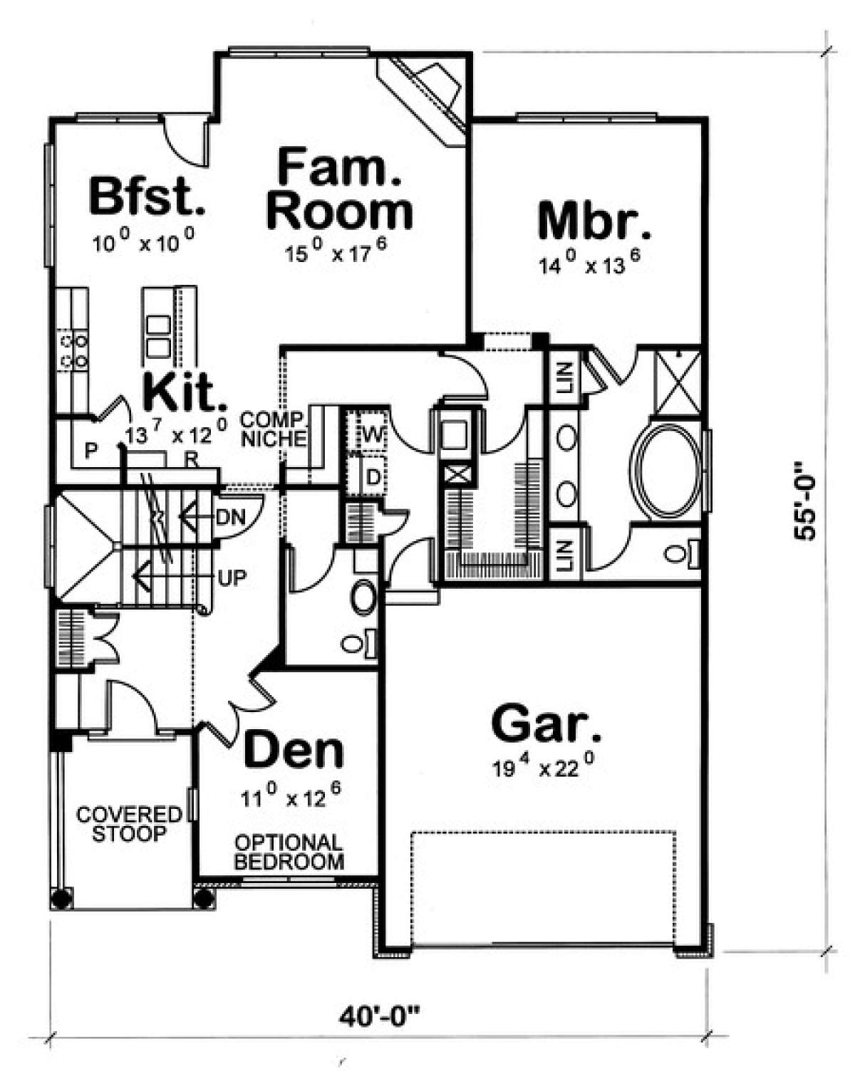 Floorplan 1 for House Plan #402-00904