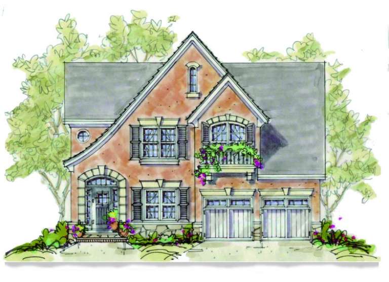 French Country House Plan #402-00905 Elevation Photo