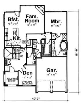 Floorplan 1 for House Plan #402-00905